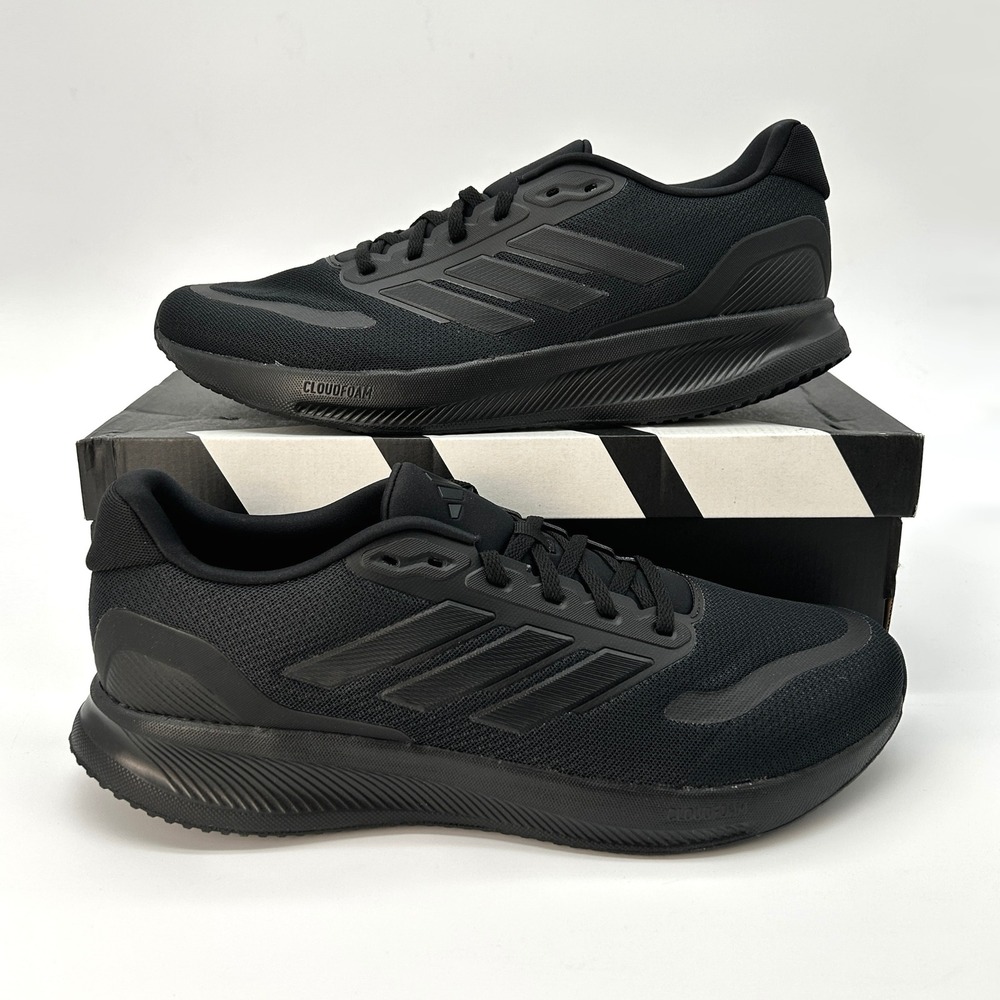 adidas Runfalcon 5 Mens Running Shoes Size 12.5 Core Black Cloudfoam NEW IE8812